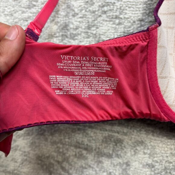 Victoria's Secret Bra Color Block Uplift Semi Demi Casual Bra Size 32C - Picture 3 of 5